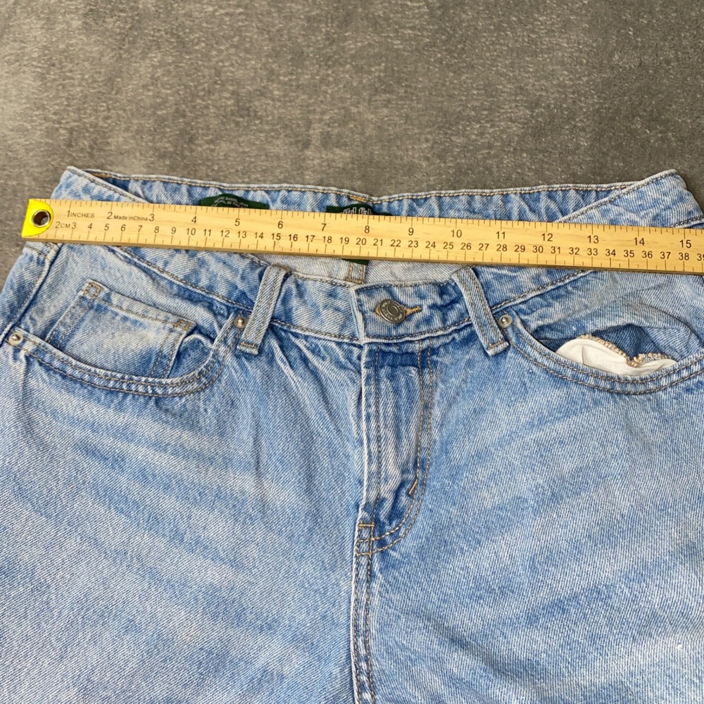 Wild Fable Barrel Jeans Women 6 Light Wash Blue High Rise Curved Leg Articulated - Picture 3 of 14